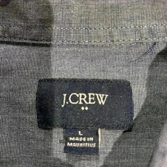 J. CREW‎ Mens Dress Shirt Light Navy Button Up Long Sleeve size Large - Picture 2 of 4